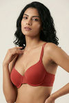Zivame Padded Regular Wired Medium Coverage Tshirt Bra - Burnt Brick — thumbnail 1